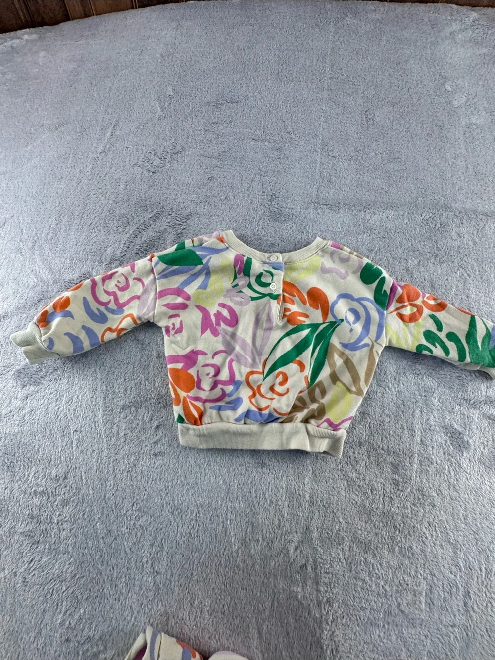 GAP Cream Floral Print Kids Pajama Set with Bright Accents